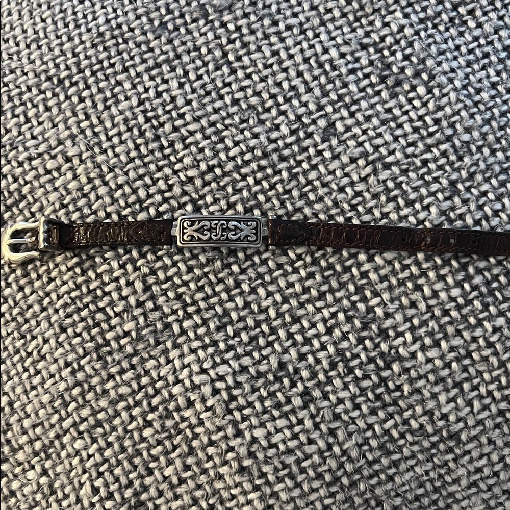 Brighton Elegant Brown Leather Bracelet with Silver Detail